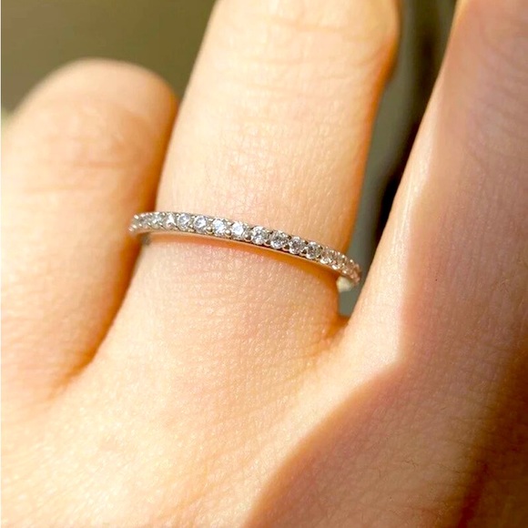 Classic Silver Stackable Eternity Ring - Picture 2 of 7